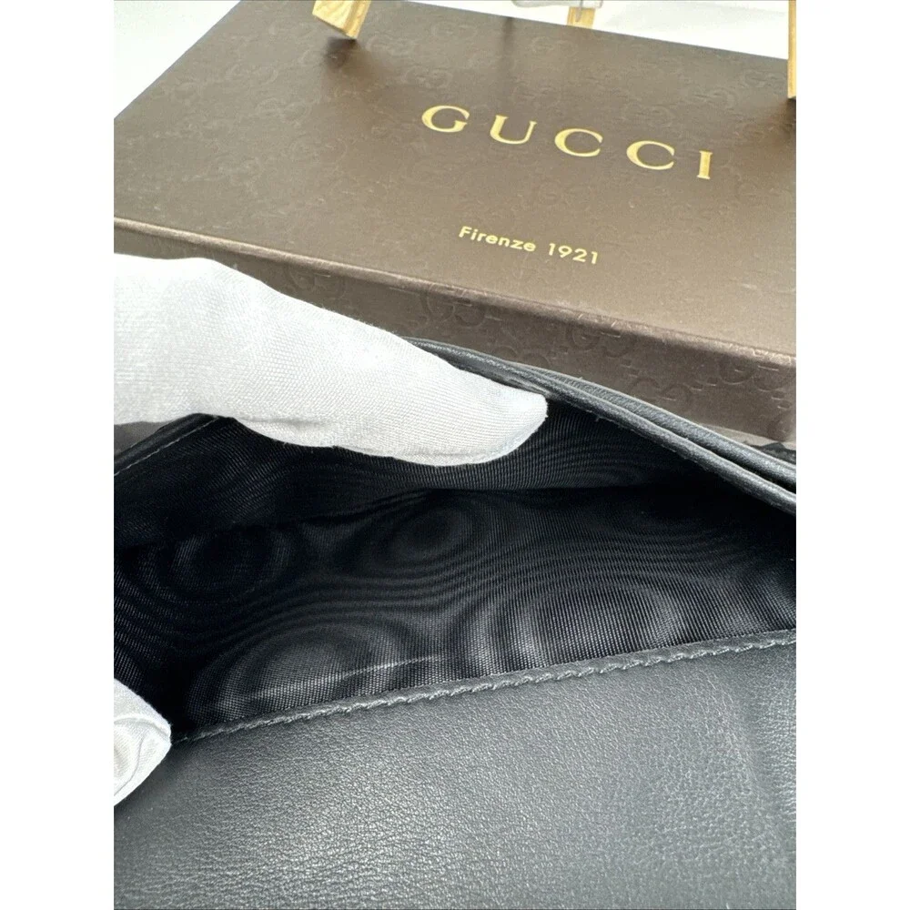 GGucci Bi-fold Long Wallet Python Snake Skin Leather Black - Picture 7 of 16